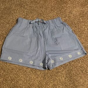 Women's Blue Floral Shorts